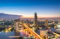 Last day,Bangkok view from Sathorn unique tower. Bangkok skyline Sathorn downtown. Bangkok is the capital and the most popul