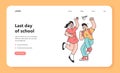 Last day of school web banner or landing page