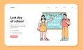 Last day of school web banner or landing page