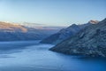Last daylight on Lake Wakatipu and the Remarkables, New Zealand