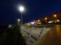 The last evening of summer. Design of the embankment of the Kama River in the city of Naberezhnye Chelny