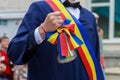 The last graduation bell for the graduation day. Background with copy space for text Royalty Free Stock Photo