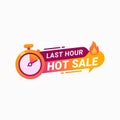 Last hour offer badge. sale countdown banner badge. hot sales limited time Royalty Free Stock Photo
