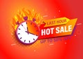 Last hour offer, hot sale bright banner.