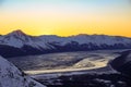 Snow covered mountains in Girdwood, Alaska