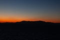 Last lights of the sunset on the islands of the Aegean sea Royalty Free Stock Photo