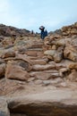 Last meters of ascent to the mountain Moses, Egypt. Stairs from Royalty Free Stock Photo