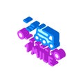 last mile delivery isometric icon vector illustration