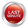 Last minute button. Sale red round sticker. Royalty Free Stock Photo