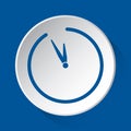 Last minute clock - blue icon on white button Royalty Free Stock Photo