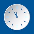 Last minute clock - blue icon on white button Royalty Free Stock Photo