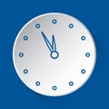 Last minute clock - blue icon on white button Royalty Free Stock Photo