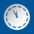 Last minute clock - blue icon on white button Royalty Free Stock Photo