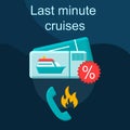 Last minute cruise deal flat concept vector icon