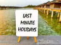 Last minute holidays: booking a flight or hotel for vacancies. Royalty Free Stock Photo