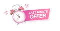 Last minute offer hot sale pink barbie style. Sale countdown badge.Hot sales limited time only discount promotions Royalty Free Stock Photo