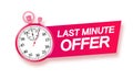 Last minute offer hot sale pink barbie style. Sale countdown badge.Hot sales limited time only discount promotions Royalty Free Stock Photo