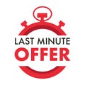 Last minute offer isolated icon, timer or stopwatch Royalty Free Stock Photo