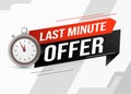 Last minute offer watch countdown Banner design template for marketing. Last chance promotion or retail. background banner poster