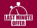 Last minute offer white purple design vector illustration Royalty Free Stock Photo