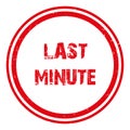 last minute stamp on white Royalty Free Stock Photo