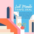 Last minute travel deal, promotional banner ads