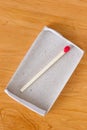 Last one matchstick in box Royalty Free Stock Photo