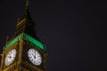 Last part of the big ben tower with Night sky in background