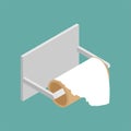 Last piece on toilet paper roll. latest sheet of toilet paper Royalty Free Stock Photo