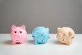 The last piggy bank survived the crisis. Reliable storage of savings. Royalty Free Stock Photo