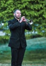 The last post is performed during a memorial service Royalty Free Stock Photo