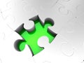 Last Puzzle Piece, Not Complete Jigsaw Solution, Green Hole Royalty Free Stock Photo