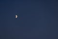 the last quarter of the waning moon at dusk Royalty Free Stock Photo