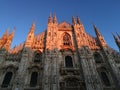 The last ray of sunshine at the Duomo in Milan