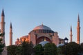 The last rays of sun illuminating Hagia Sophia Royalty Free Stock Photo