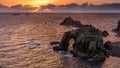 Last Rays of Sun, Lands End, Cornwall Royalty Free Stock Photo