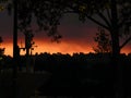 Smoky sunset after a forest fire near Avignon, July 14, 2022 Royalty Free Stock Photo