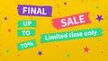 The last sale is written on the green torn paper. Website store banner template. Vector illustration for posters and