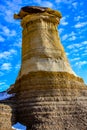 Last snow of the year clings to Hoodoos. Drumheller,Alberta,Canada Royalty Free Stock Photo