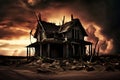 the last stand a dramatic image of a house with a sense of impen Royalty Free Stock Photo