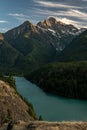 Last Sun Light Of The Day Clings To Colonial Peak Over Diablo Lake Royalty Free Stock Photo