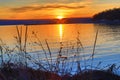 Last sun rays over Varna bay Black Sea coast Bulgaria Royalty Free Stock Photo