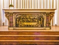 Last Supper Bronze Altar Saint Laurent Church Normandy France Royalty Free Stock Photo