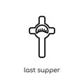 Last supper icon. Trendy modern flat linear vector Last supper i