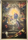 The Last Supper by Jacobo Robusti known as Tinoretto in the Lucca Cathedral in Lucca, Italy. Royalty Free Stock Photo