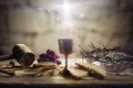 Last Supper Of Jesus With Passion Objects - Communion And Calvary Royalty Free Stock Photo