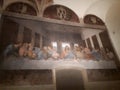 The Last Supper by Leonardo da Vinci in The Church and Convent of Santa Maria Delle Grazie, Milan, Italy. Royalty Free Stock Photo