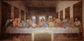 The Last Supper by Leonardo da Vinci in the refectory of the Convent of Santa Maria delle Grazie, Milan Royalty Free Stock Photo