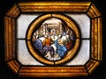 The Last Supper stained glass window panel Royalty Free Stock Photo