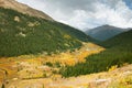 Highway 82 follows along a stream as it descends from Independence Pass near Aspen, Colorado. Royalty Free Stock Photo